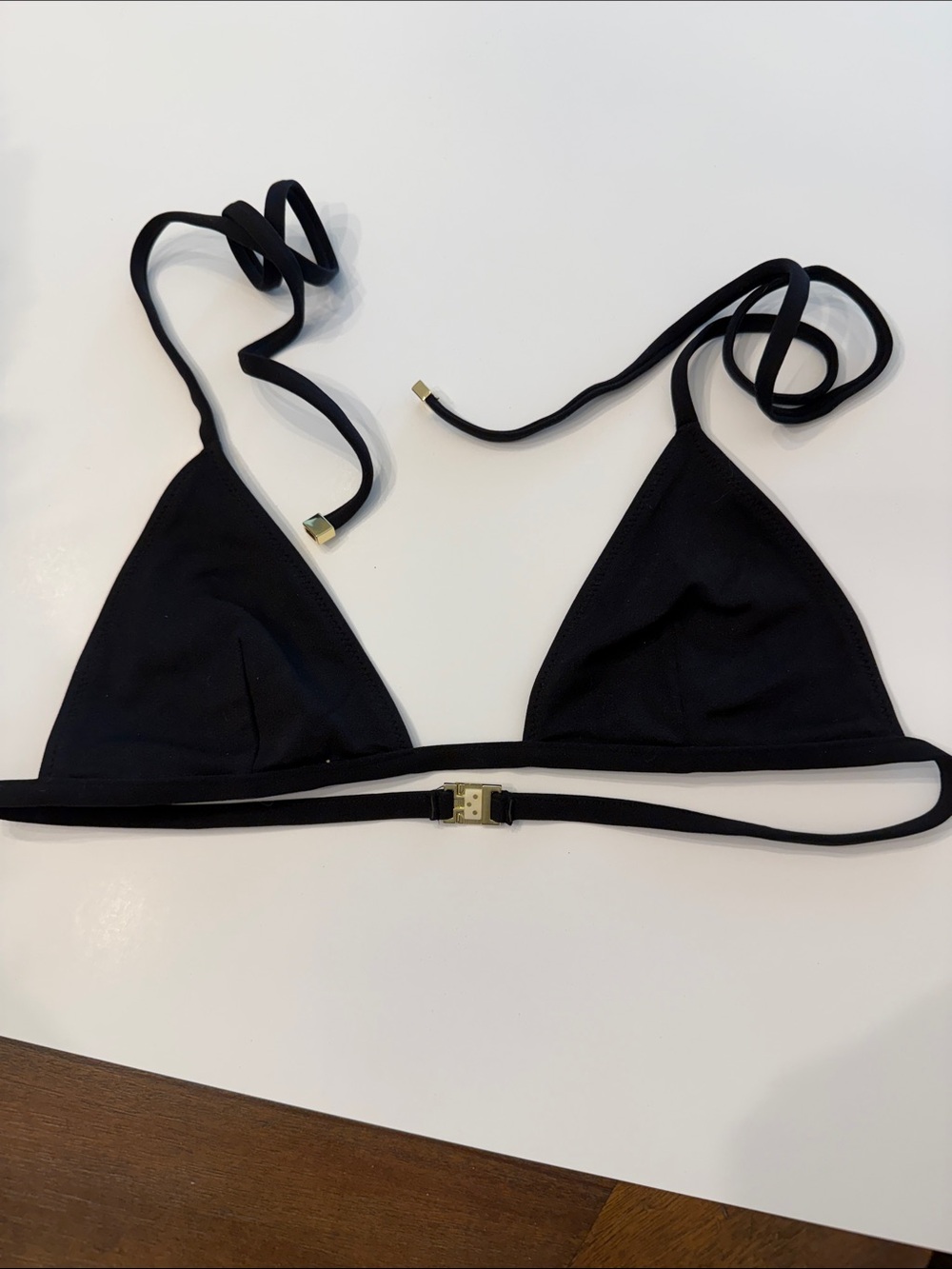 Eterne Black Triangle Bikini Top - Black